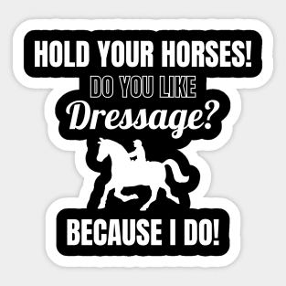 Hold Your Horses! Do You Like Dressage? Because I Do! Sticker